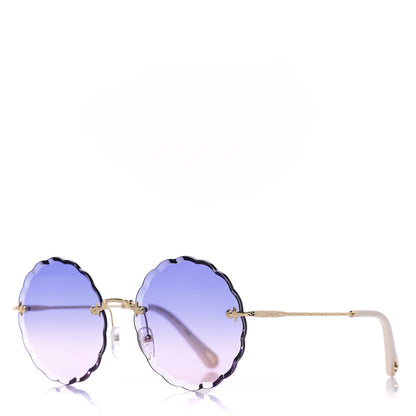 Chloe Rosie Bevelled Round Sunglasses CE142S Gold Gradient Pink 1 of 7