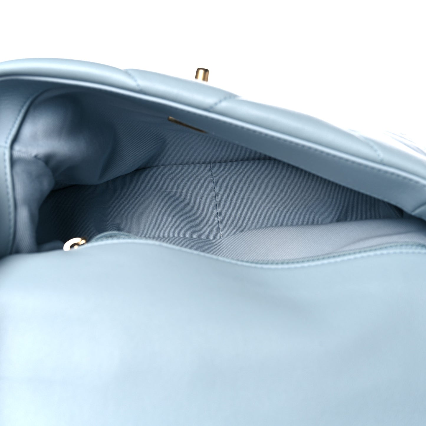 Lambskin Quilted Medium Chanel 19 Flap Light Blue