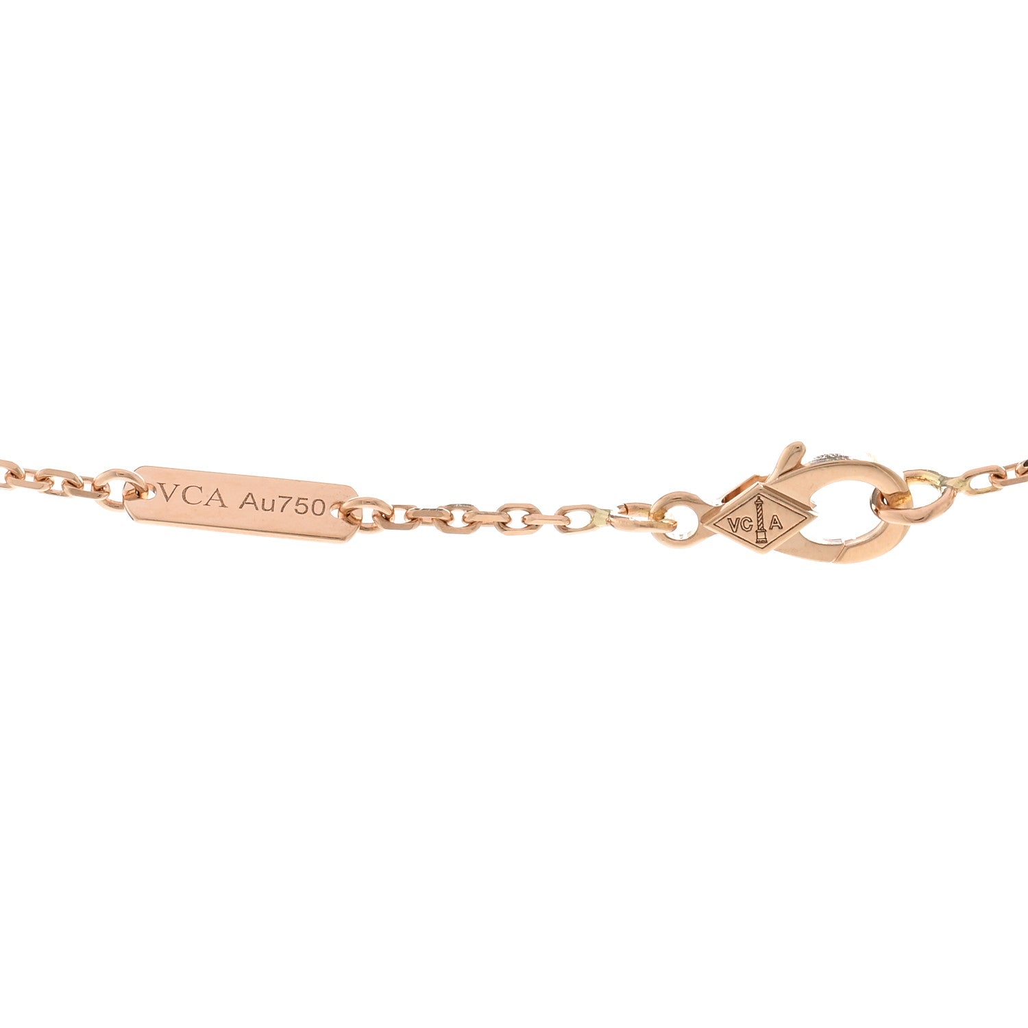Van Cleef & Arpels 18K Rose Gold Diamond Vintage Alhambra Pendant Necklace 4 of 5