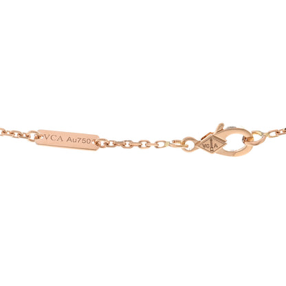 Van Cleef & Arpels 18K Rose Gold Diamond Vintage Alhambra Pendant Necklace 4 of 5