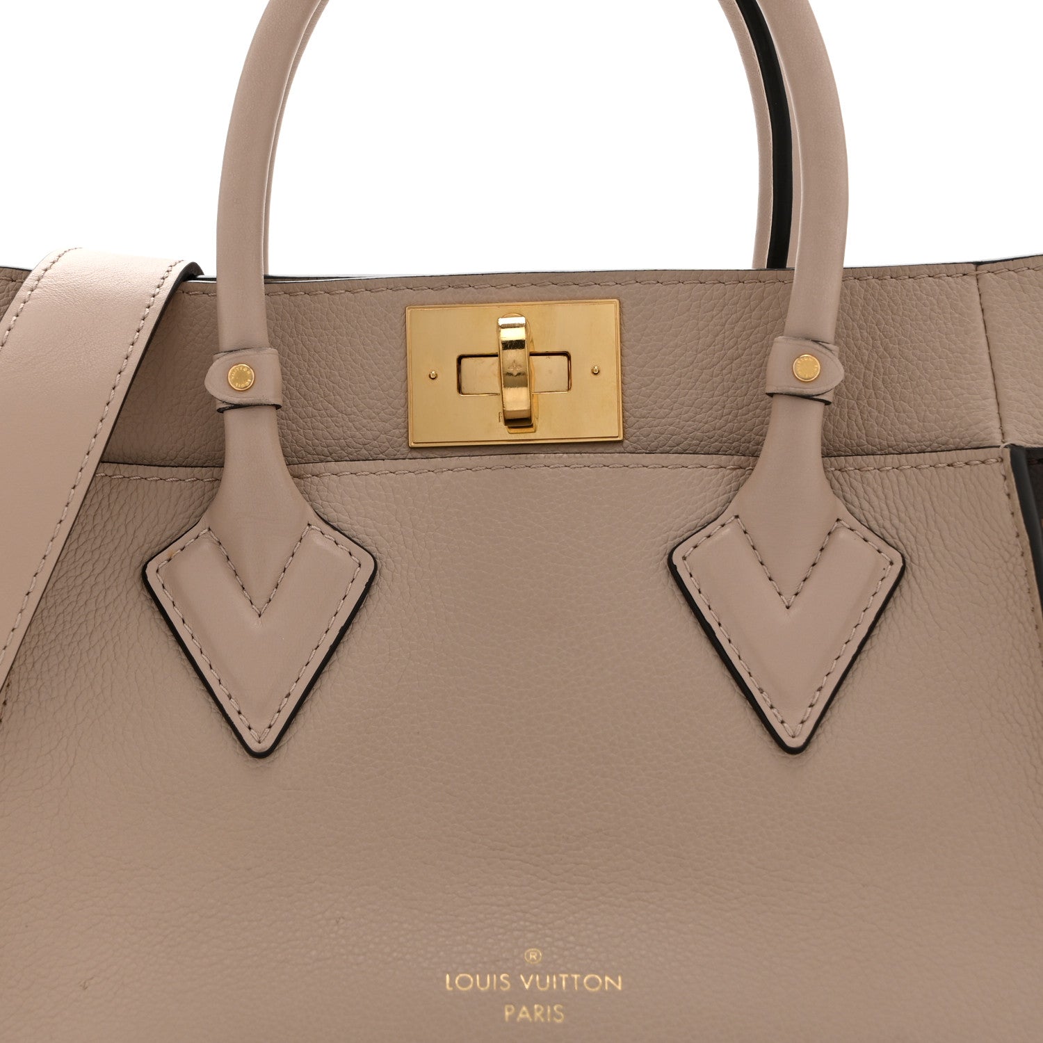 Louis Vuitton Calfskin Monogram On My Side PM Greige 7 of 9
