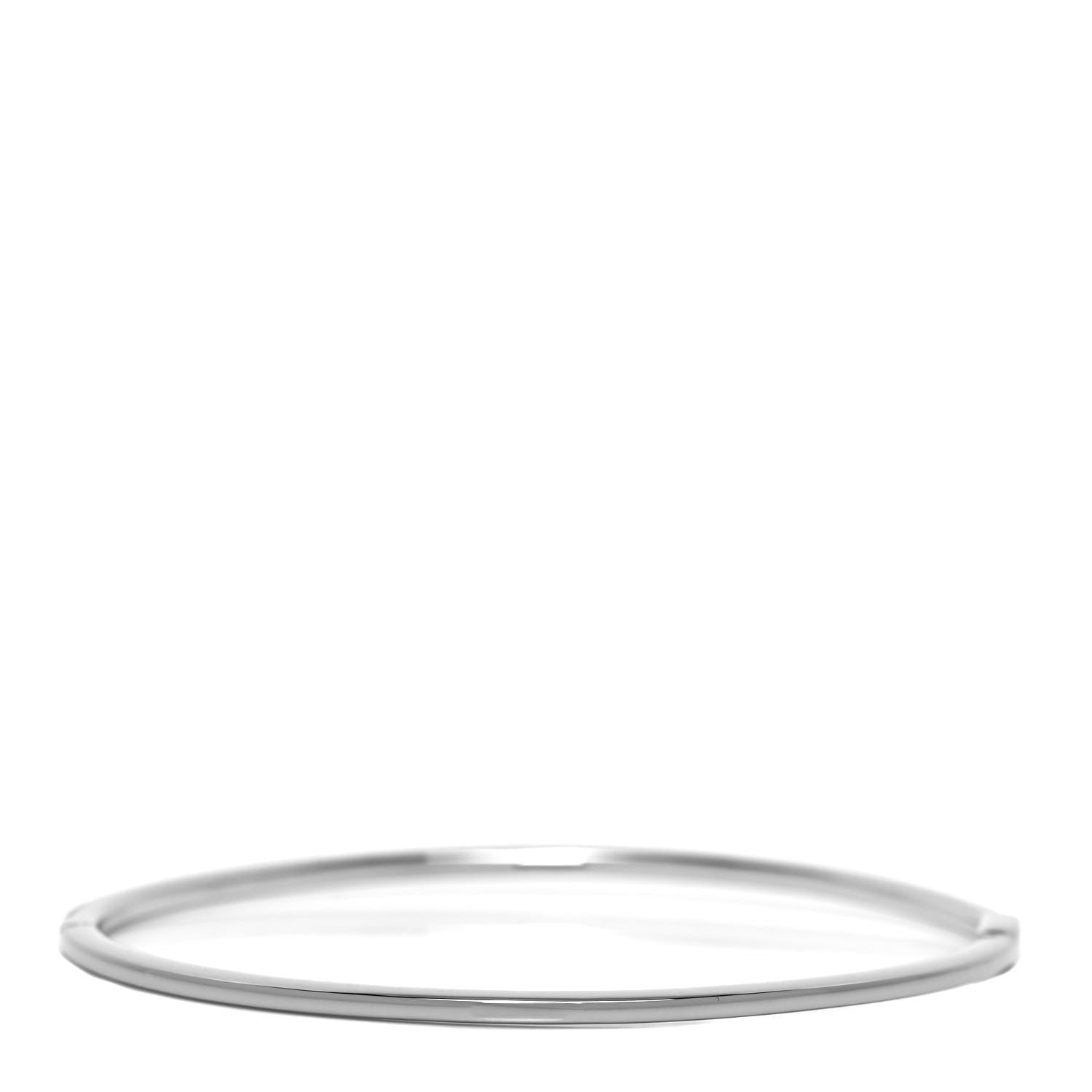 Tiffany 18K White Gold Diamond Metro Bangle Bracelet 3 of 5