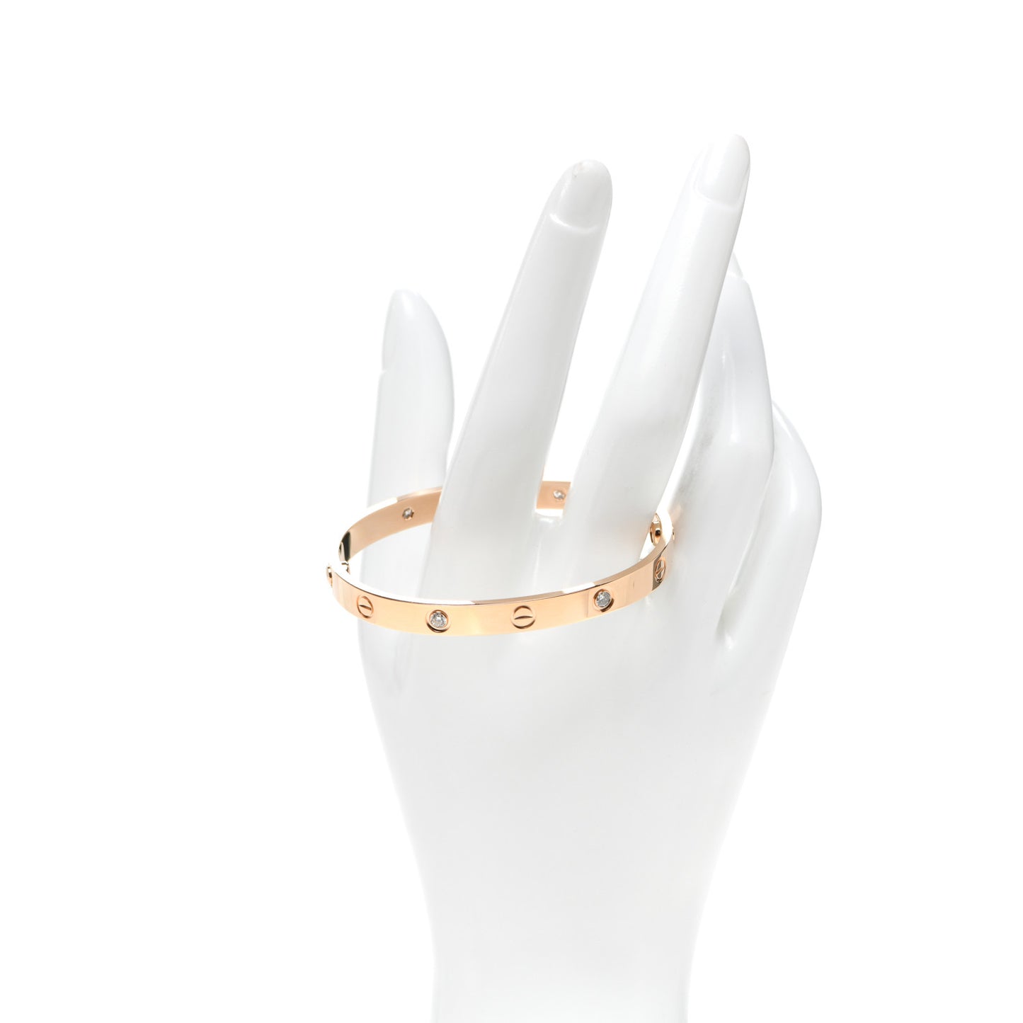 18K Pink Gold 4 Diamond LOVE Bracelet 17