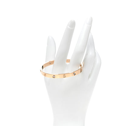 Cartier 18K Pink Gold 4 Diamond LOVE Bracelet 17 2 of 7