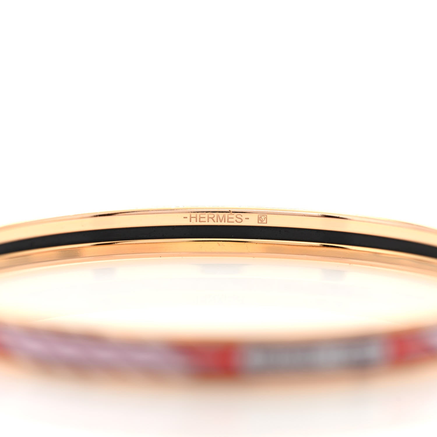 Hermes Enamel Quadrige Printed Extra Narrow Bracelet 65 4 of 5