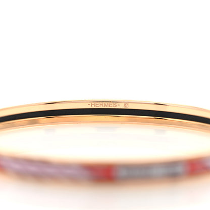 Hermes Enamel Quadrige Printed Extra Narrow Bracelet 65 4 of 5