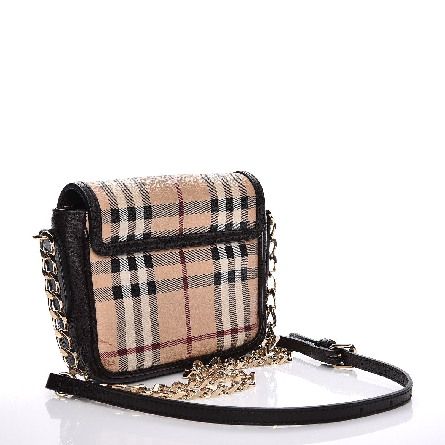 Burberry Haymarket Check Mini Tassel Crossbody Bag Chocolate 4 of 9