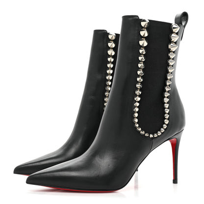 Christian Louboutin Calfskin Spikita Booty 85 Ankle Boots 37 Black 3 of 12