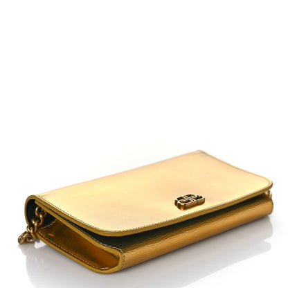 Balenciaga Metallic Calfskin BB Phone Holder Wallet On Chain Gold 3 of 8