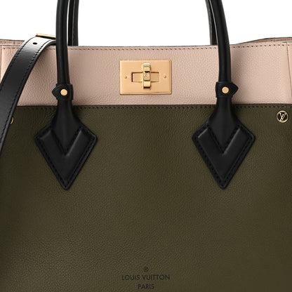 Louis Vuitton Calfskin Monogram On My Side MM Laurier Green Toffee Latte Beige 7 of 9