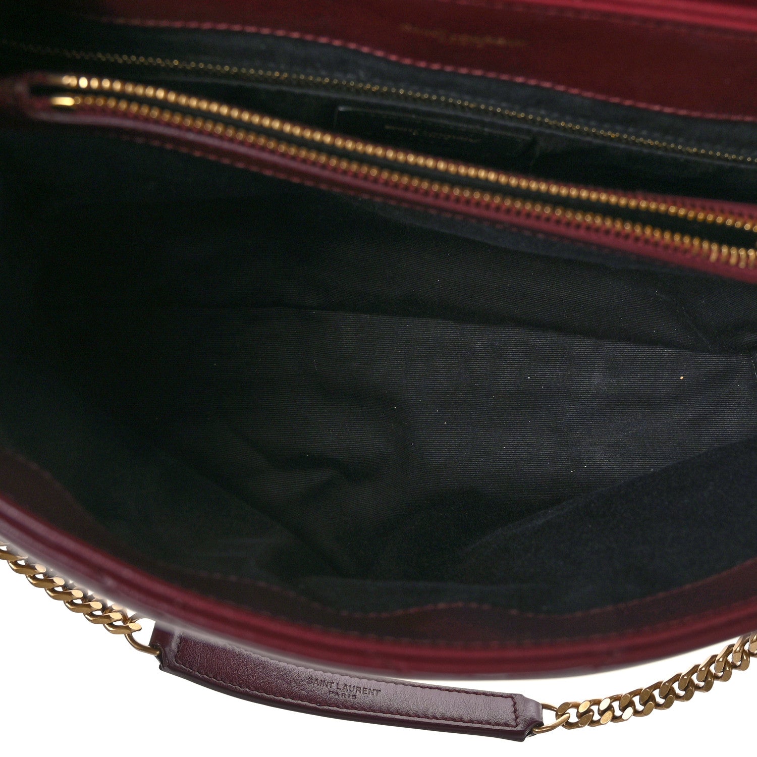 Saint Laurent Calfskin Y Quilted Monogram Medium Loulou Chain Satchel Rouge Legion 5 of 9
