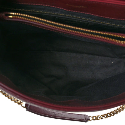 Saint Laurent Calfskin Y Quilted Monogram Medium Loulou Chain Satchel Rouge Legion 5 of 9