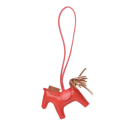 Hermes Milo Lambskin Grigri Rodeo Horse Bag Charm PM Rouge Indien Gold Bougainvillea 1 of 4