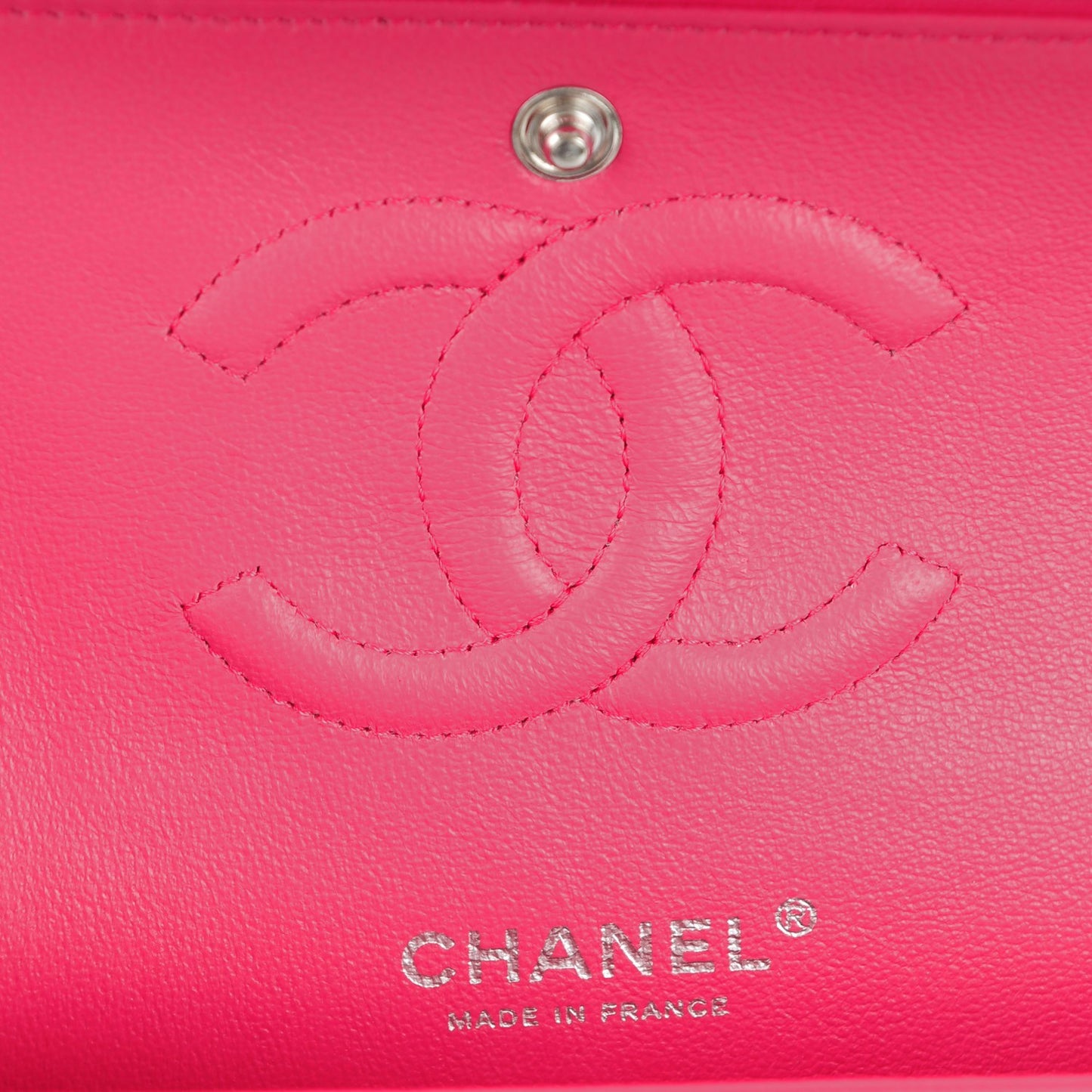 Lambskin Quilted Medium Double Flap Fuchsia