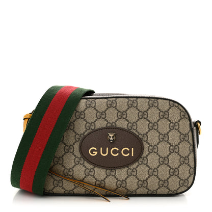 Gucci GG Supreme Monogram Web Neo Vintage Shoulder Bag Beige New Acero Crop 1 of 12