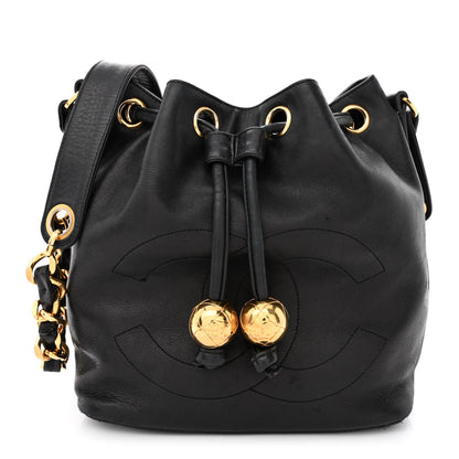 Chanel Lambskin CC Drawstring Bag Black 2 of 18
