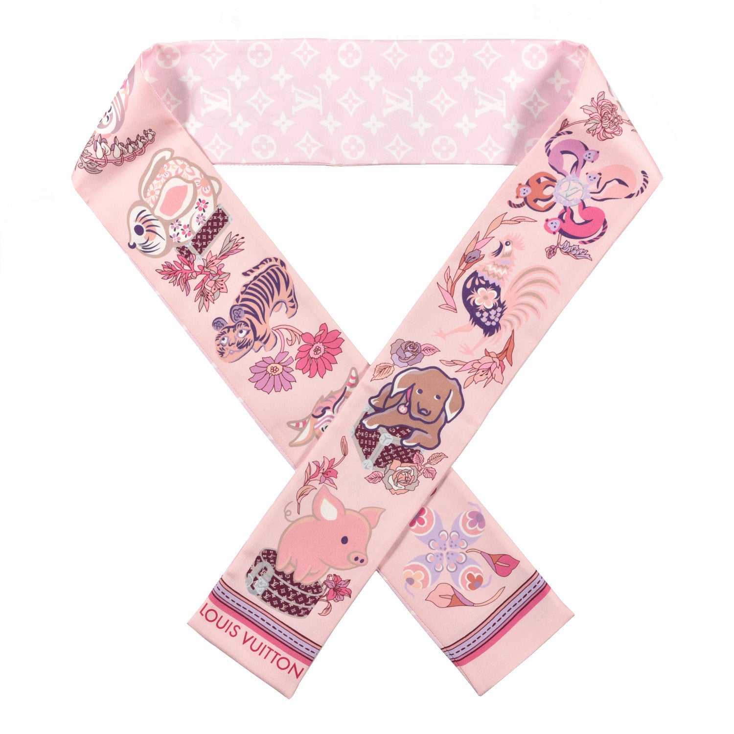 Louis Vuitton Silk Monogram Superstition Bandeau Rose Clair 1 of 3