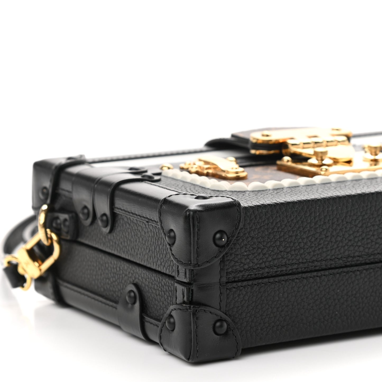 Monogram Calfskin Petite Malle Black White