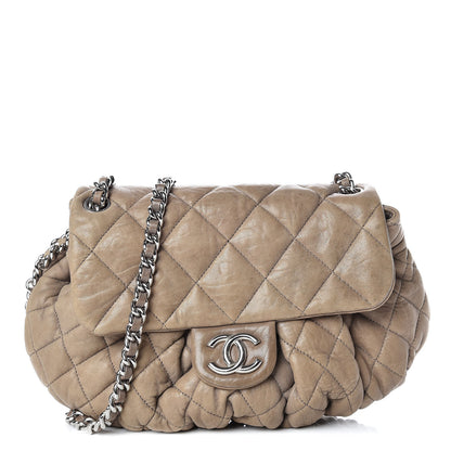 Chanel Washed Lambskin Quilted Medium Chain Around Messenger Taupe 1 of 24