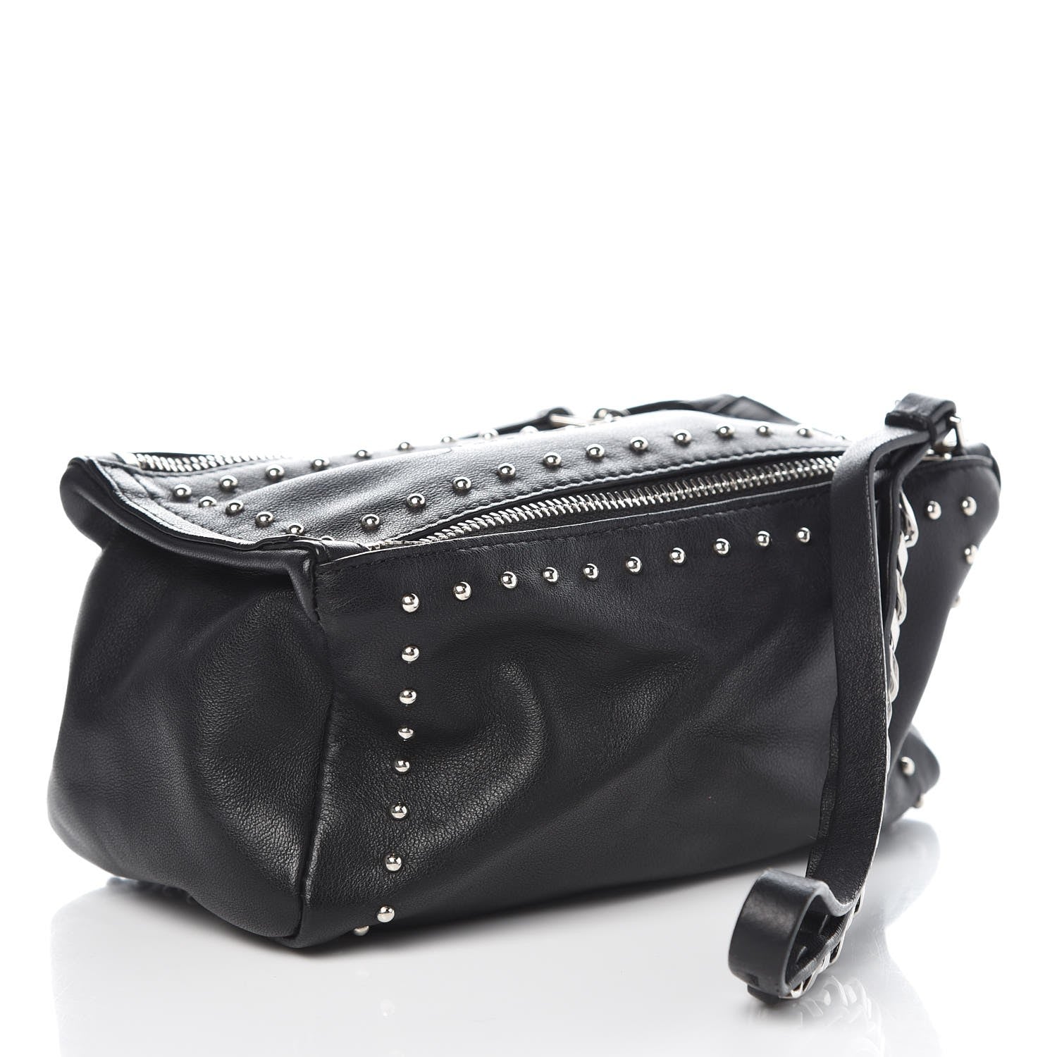 Givenchy Calfskin Studded Pandora Wristlet Black 3 of 7