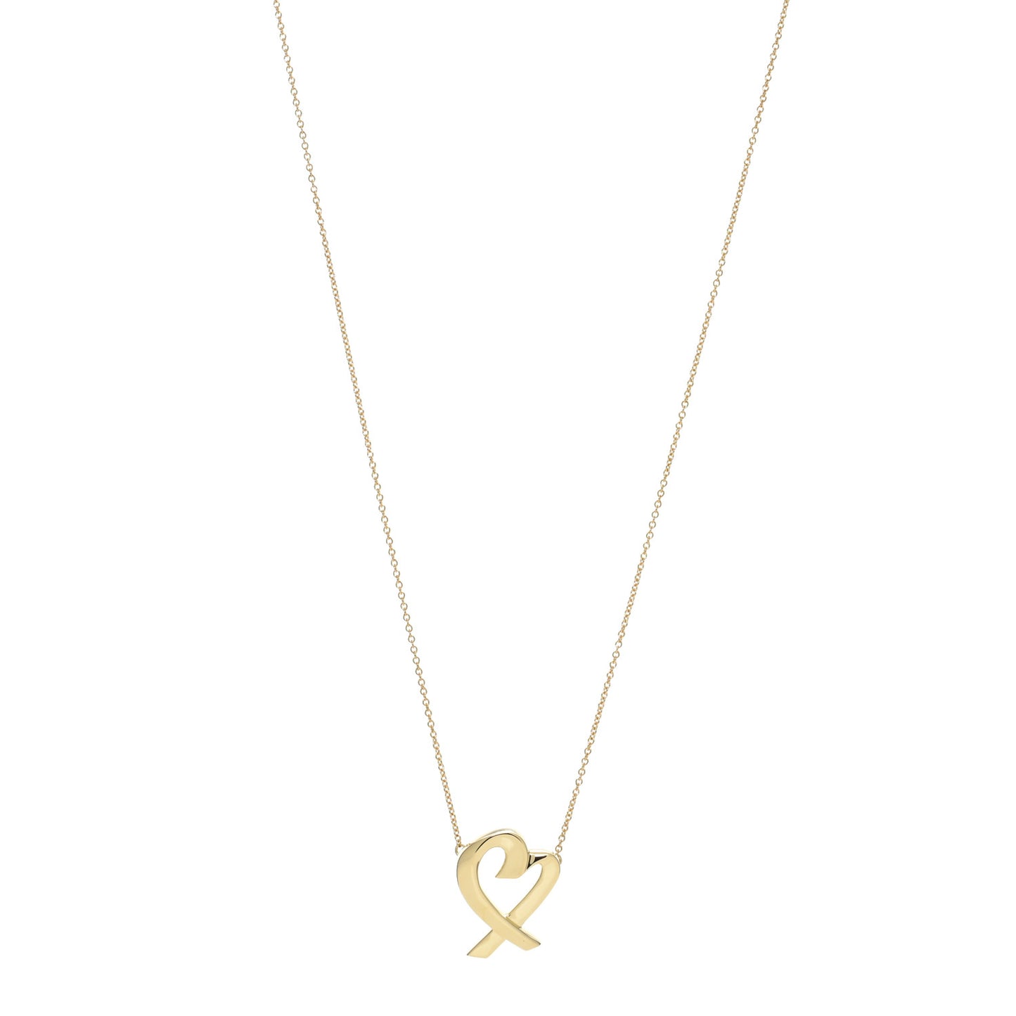 18K Yellow Gold Paloma Picasso Loving Heart Pendant Necklace