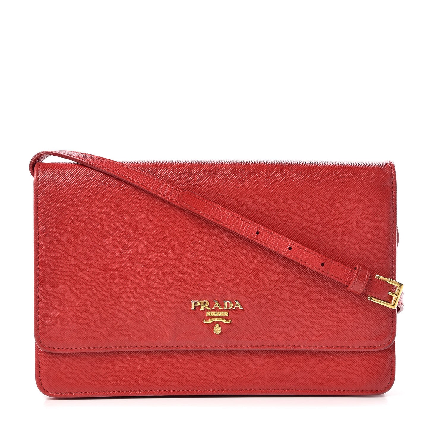 Saffiano Metal Flap Wallet With Strap Fuoco