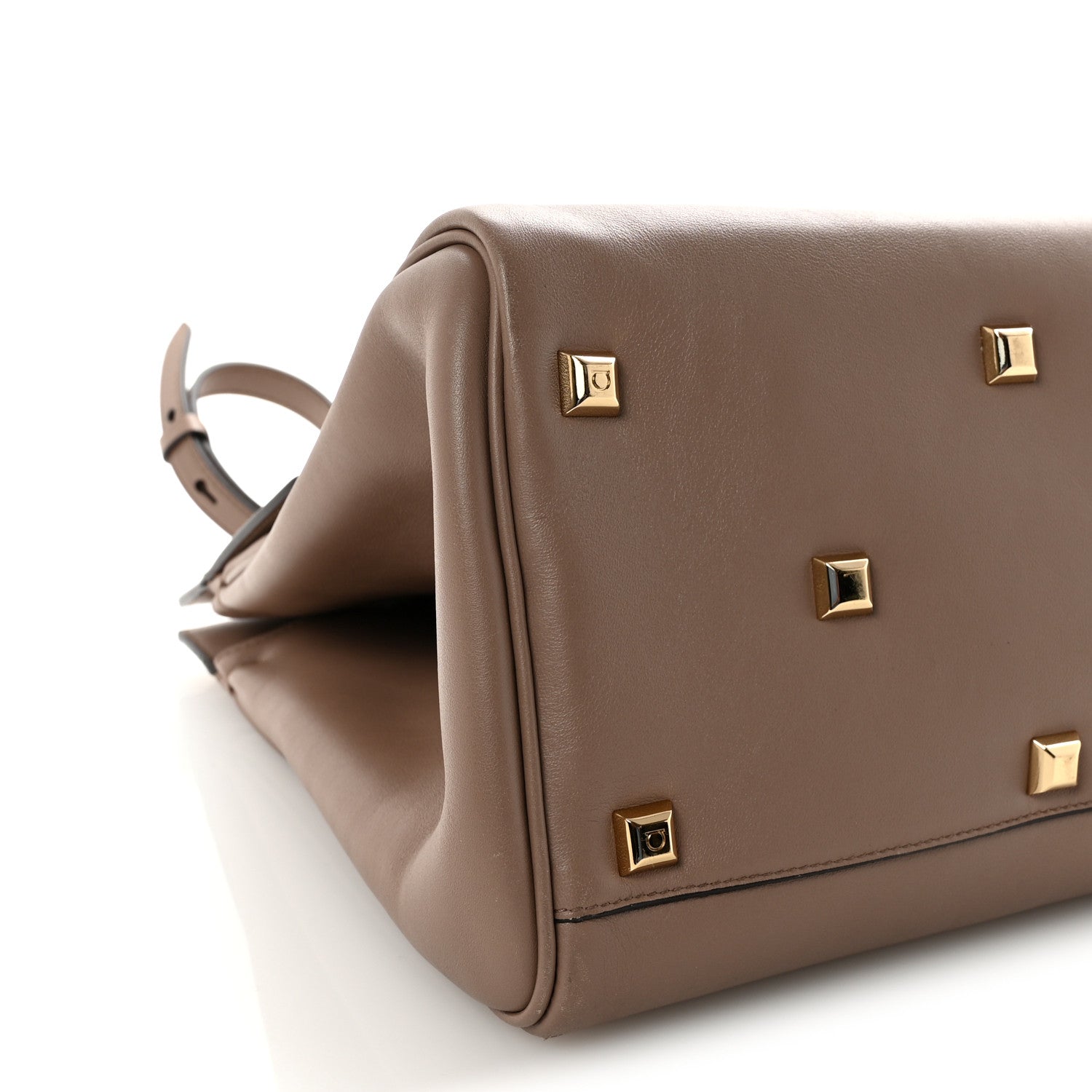 Salvatore Ferragamo Smooth Calfskin Large The Studio Bag Caraway Seed 8 of 9