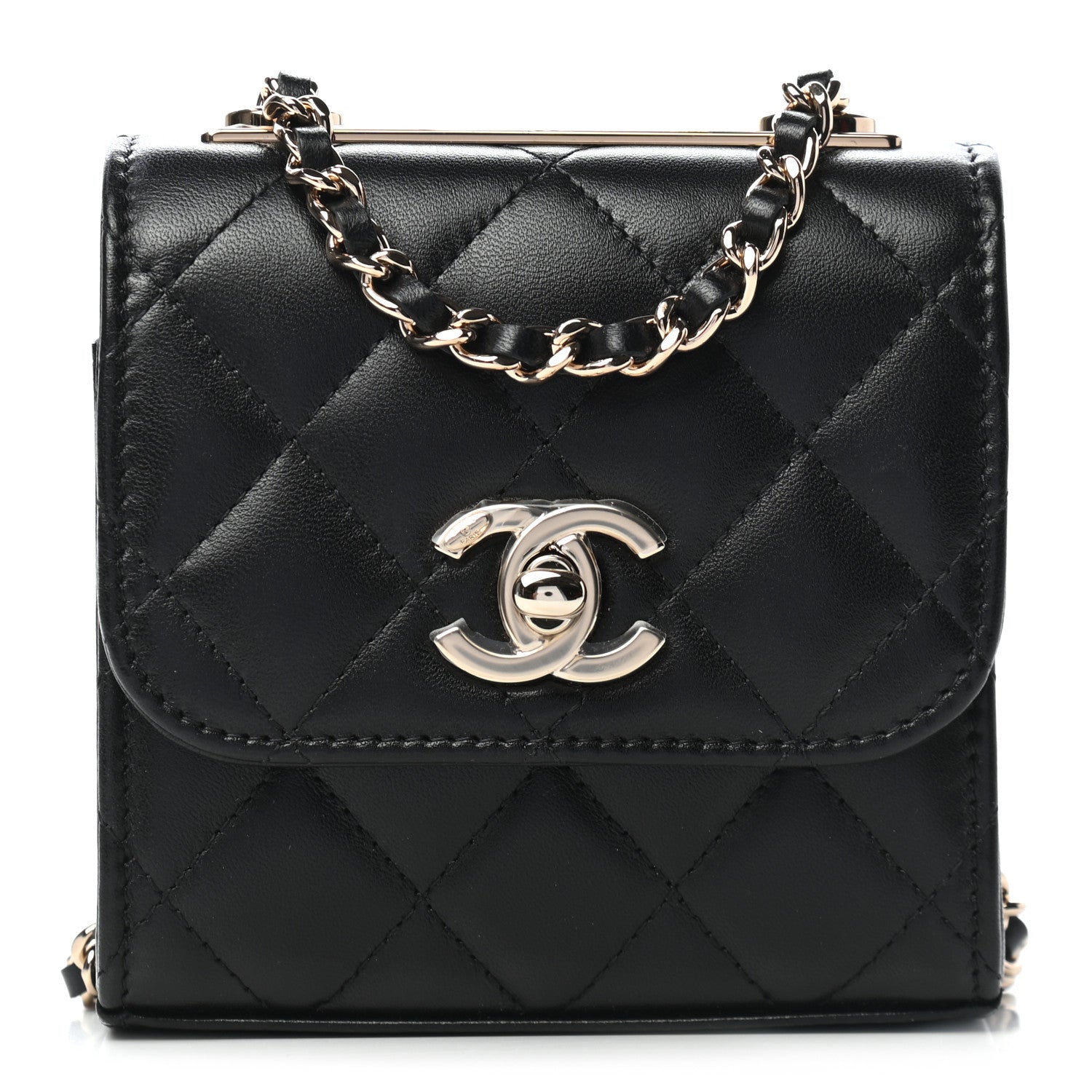 Chanel Lambskin Quilted Mini Trendy CC Chain Wallet Black 1 of 9