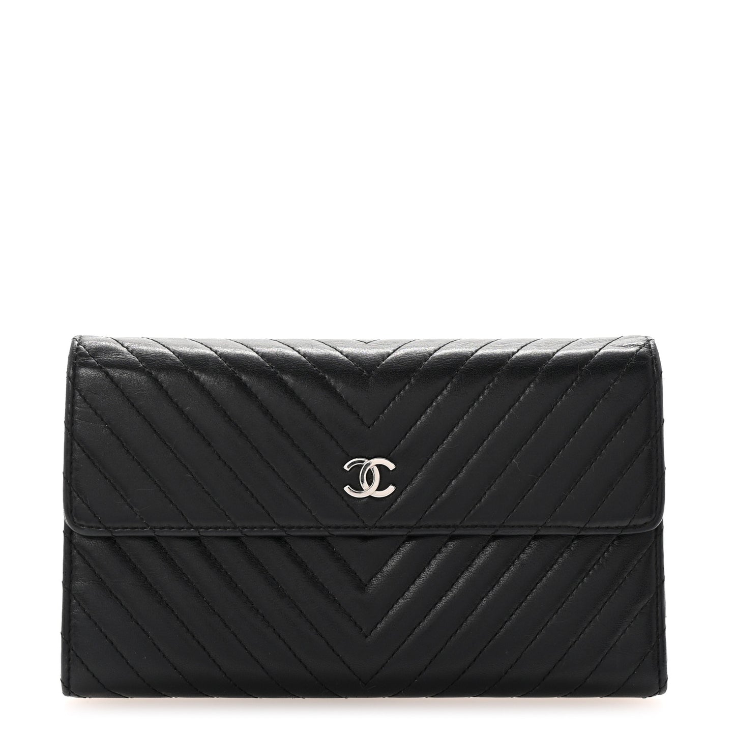 Cafskin Chevron Quilted Flap Wallet Black
