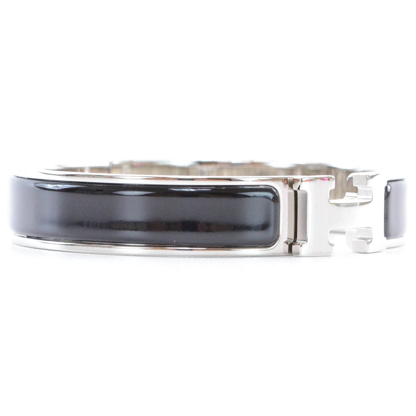 Enamel Narrow Clic Clac H Bracelet GM Black