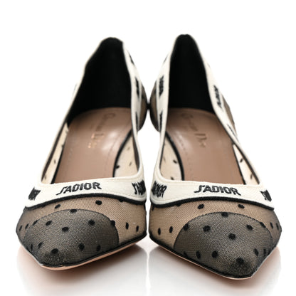 Christian Dior Plumetis Ribbon J'Adior 65mm Pumps 38.5 Black Nude 2 of 8