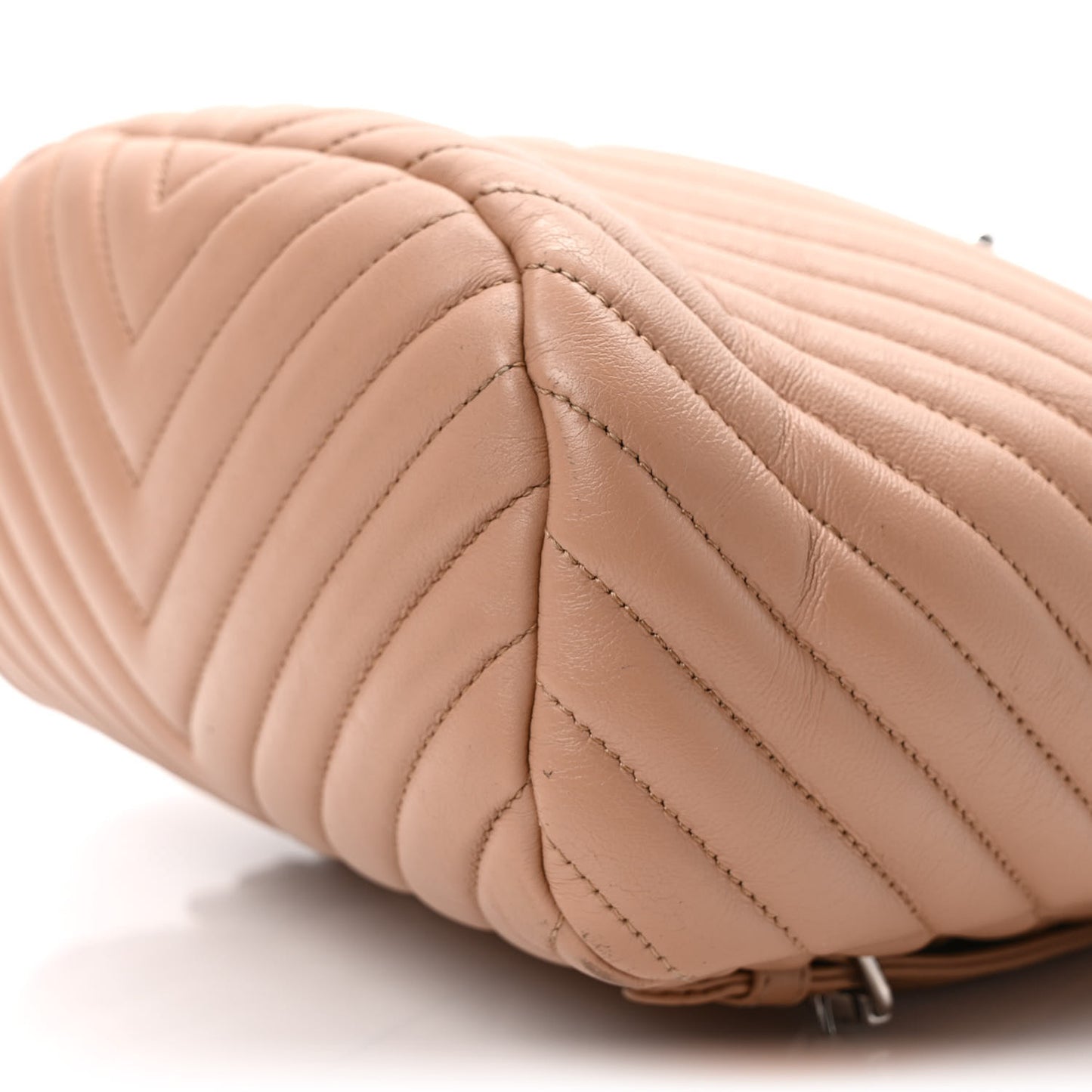 Calfskin Chevron Quilted Small Urban Spirit Backpack Beige