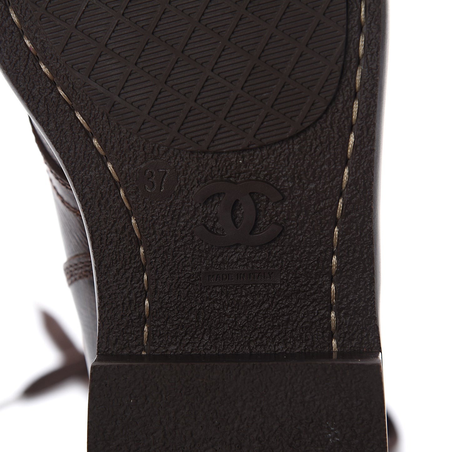 Calfskin Lace Up Combat Boots 37 Dark Brown