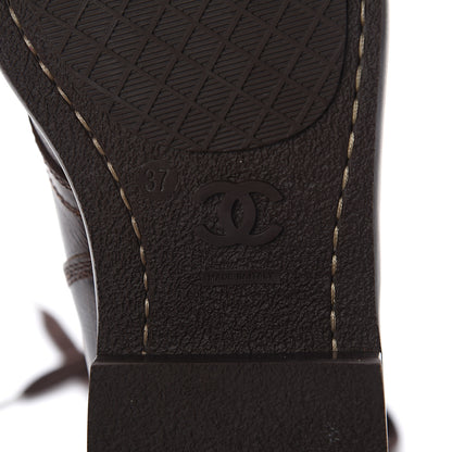 Chanel Calfskin Lace Up Combat Boots 37 Dark Brown 6 of 6
