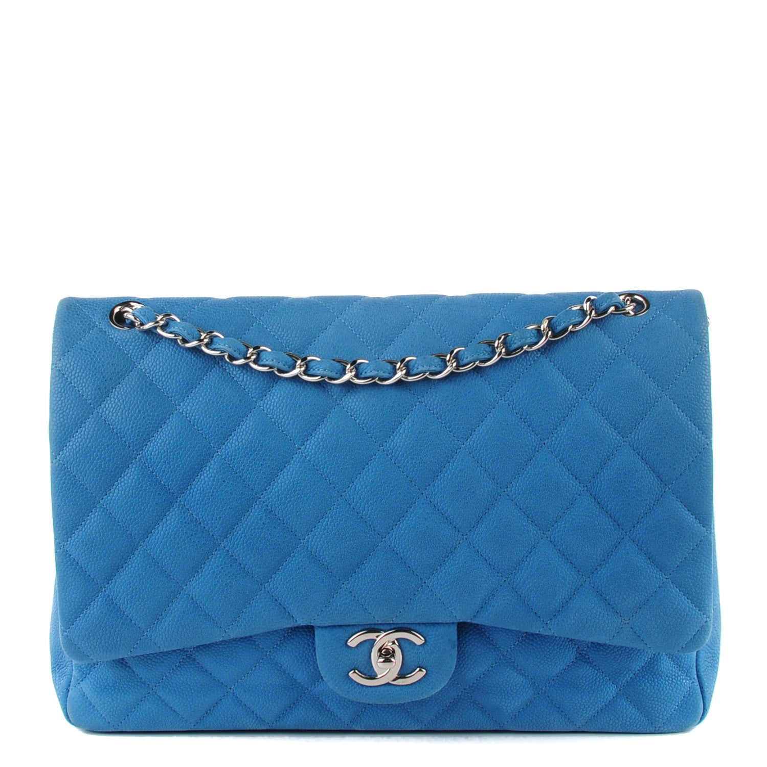Chanel Iridescent Caviar Quilted Maxi Double Flap Blue 1 of 8