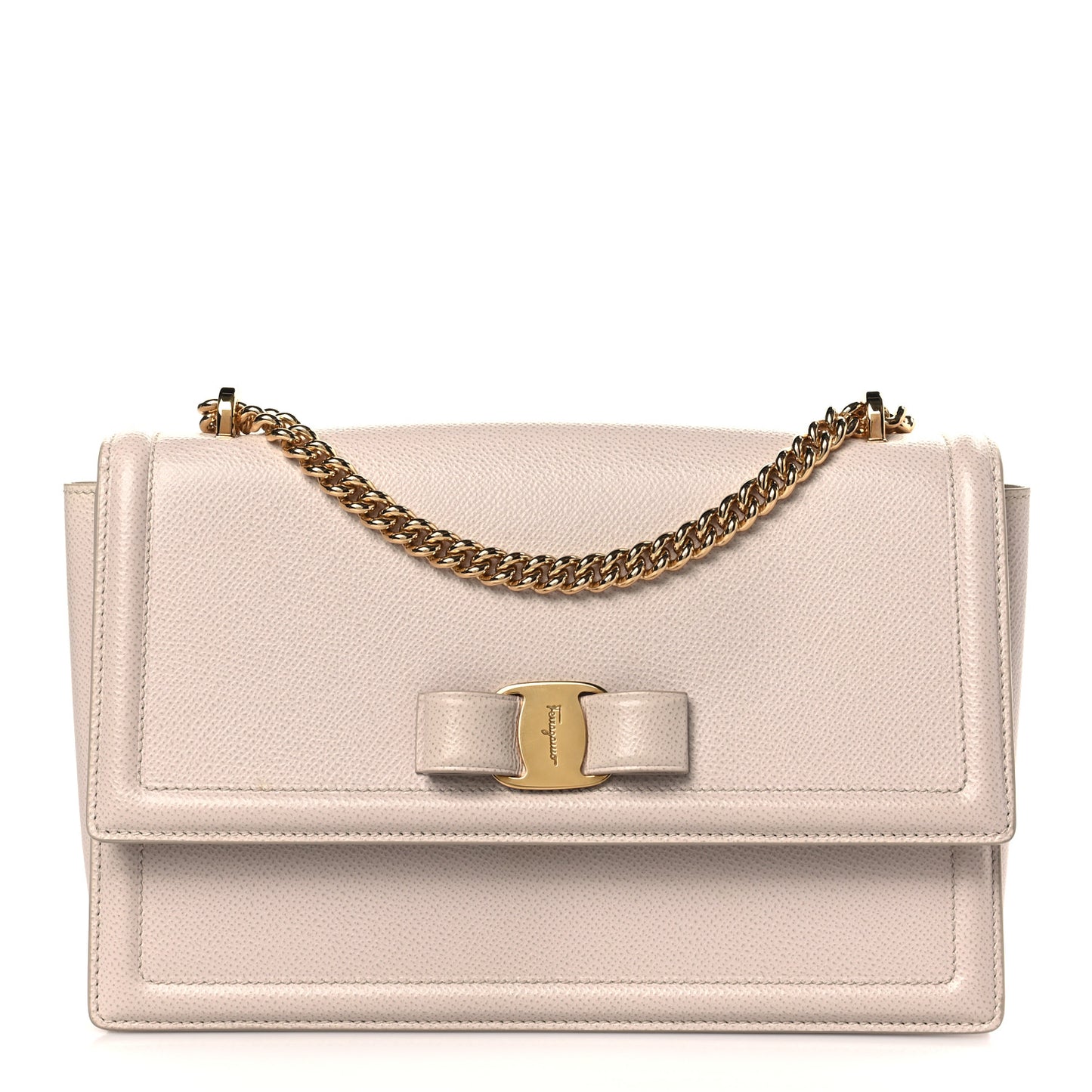 Printed Calfskin Ginny Shoulder Bag New Bisque
