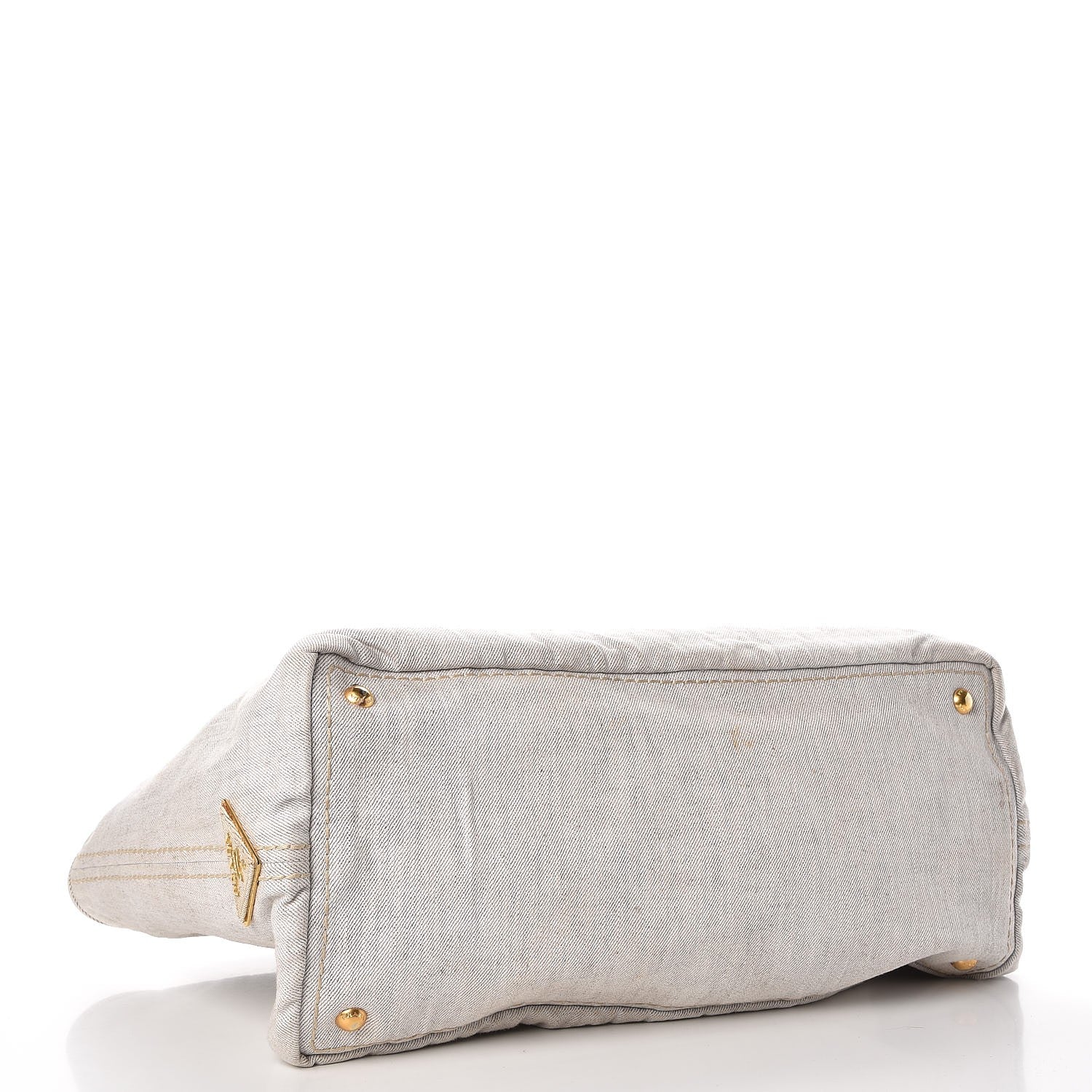 Prada Denim Logo Tote Light Blue 4 of 14