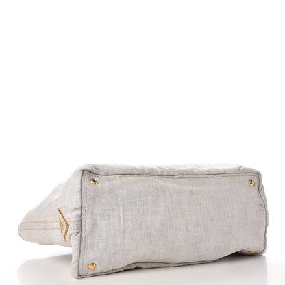 Prada Denim Logo Tote Light Blue 4 of 14