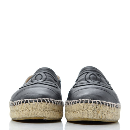 Chanel Lambskin CC Espadrilles 39 Black 2 of 27