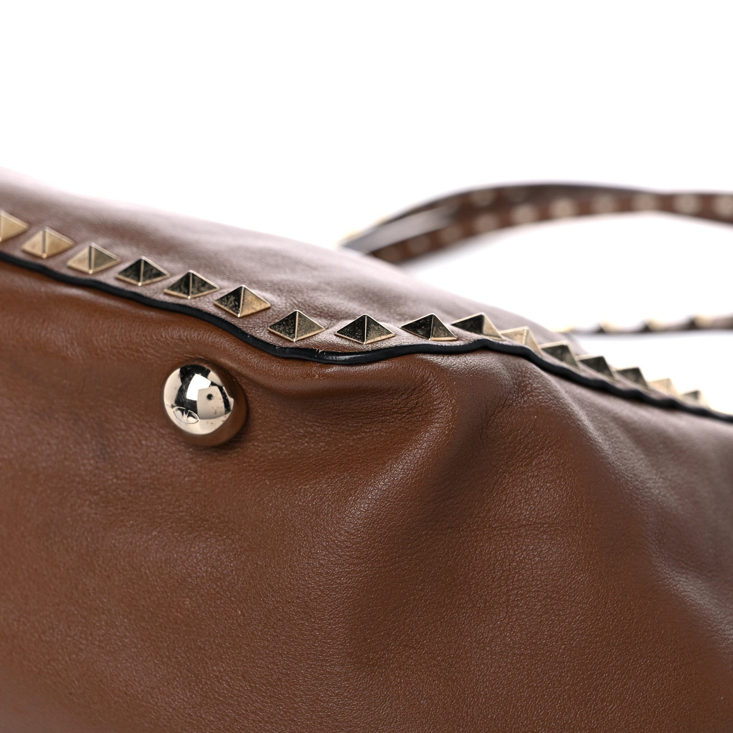 Valentino Garavani Vitello Medium Rockstud Tote Dark Noisette 11 of 21