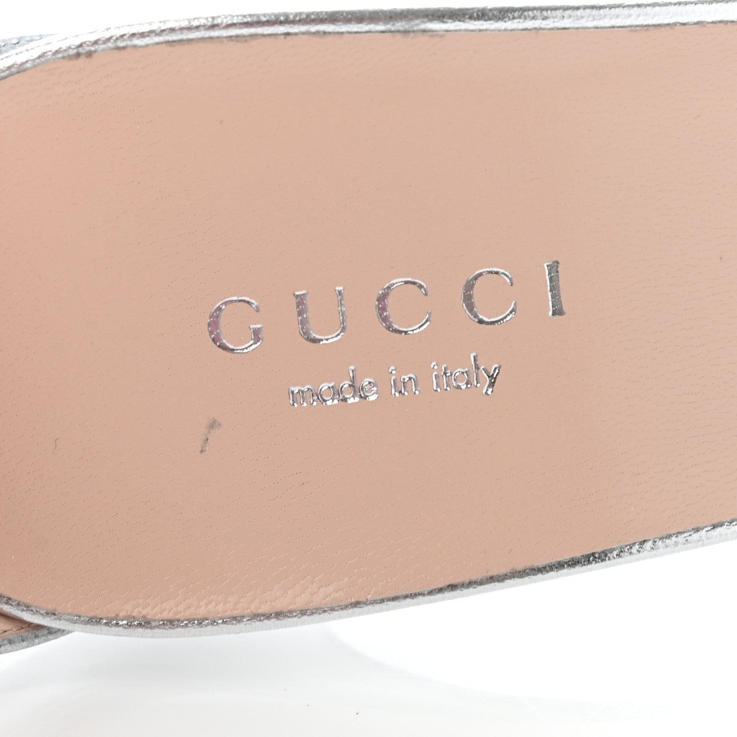 Gucci Metallic Nappa Allie Knot Sandals 39 Silver 7 of 7