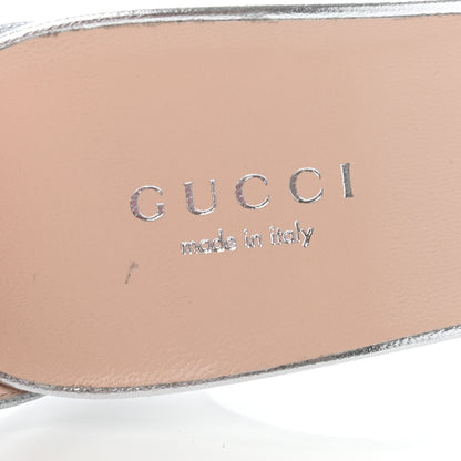 Gucci Metallic Nappa Allie Knot Sandals 39 Silver 7 of 7