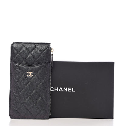 Chanel Iridescent Caviar Quilted Classic Flat Wallet Pouch Black 8 of 8