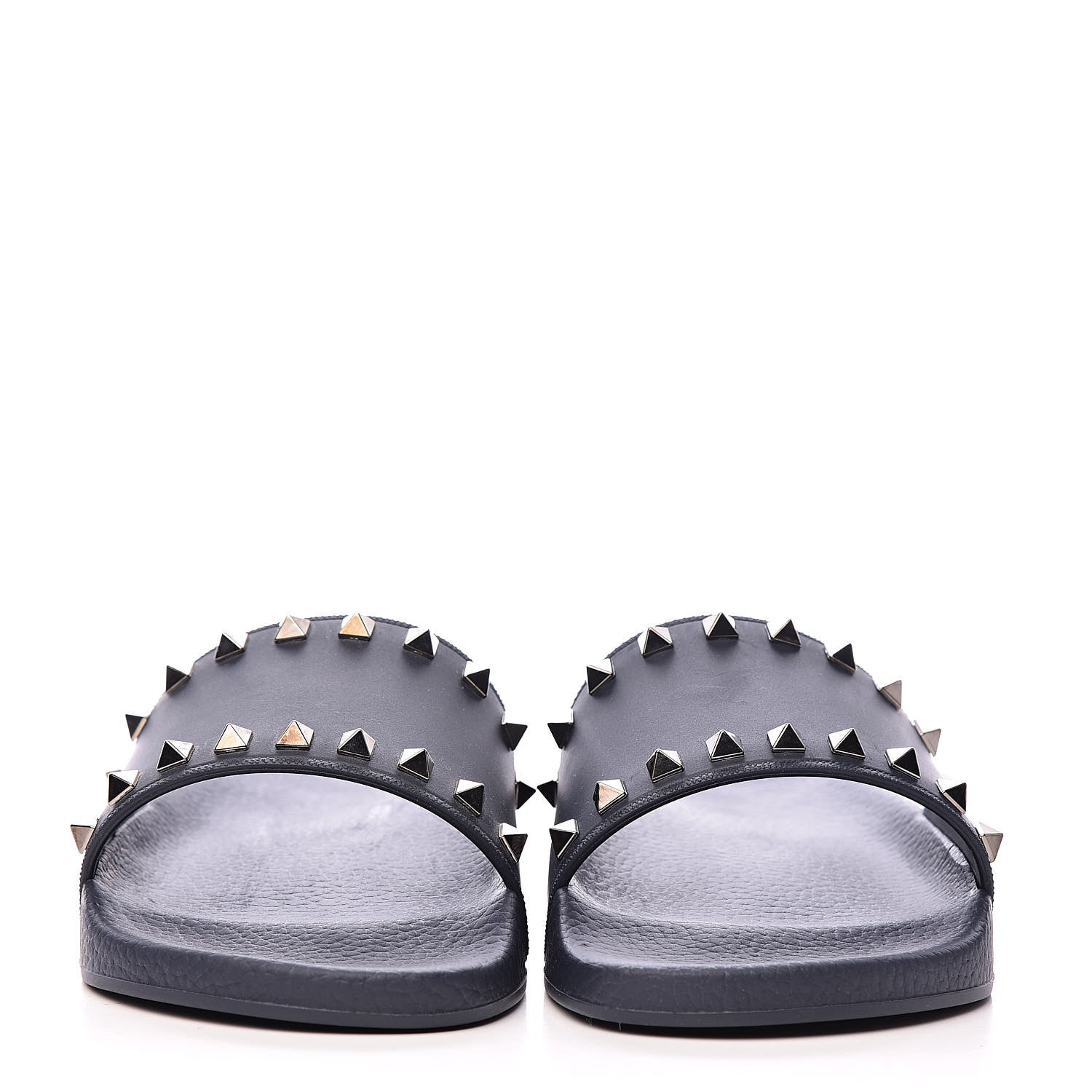 Valentino Garavani Rubber Rockstud Slide Sandals 40 Marine 2 of 10