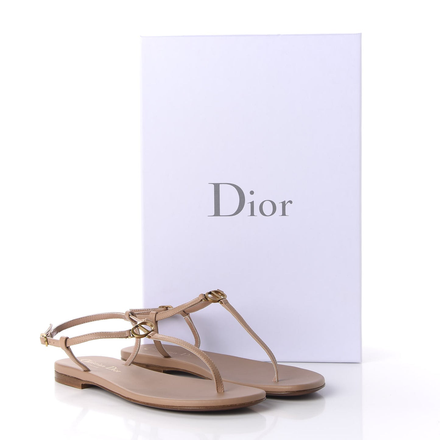 Lambskin Signature T-Strap Sandals 35 Rose De Vents