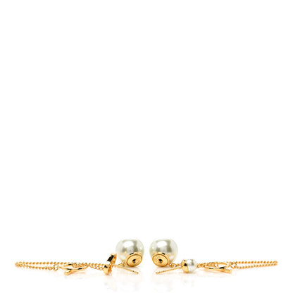 Christian Dior Pearl Tribales Earrings Gold White 3 of 5