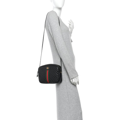 Gucci Calfskin Web Trapuntata Small GG Shoulder Bag Black 2 of 11
