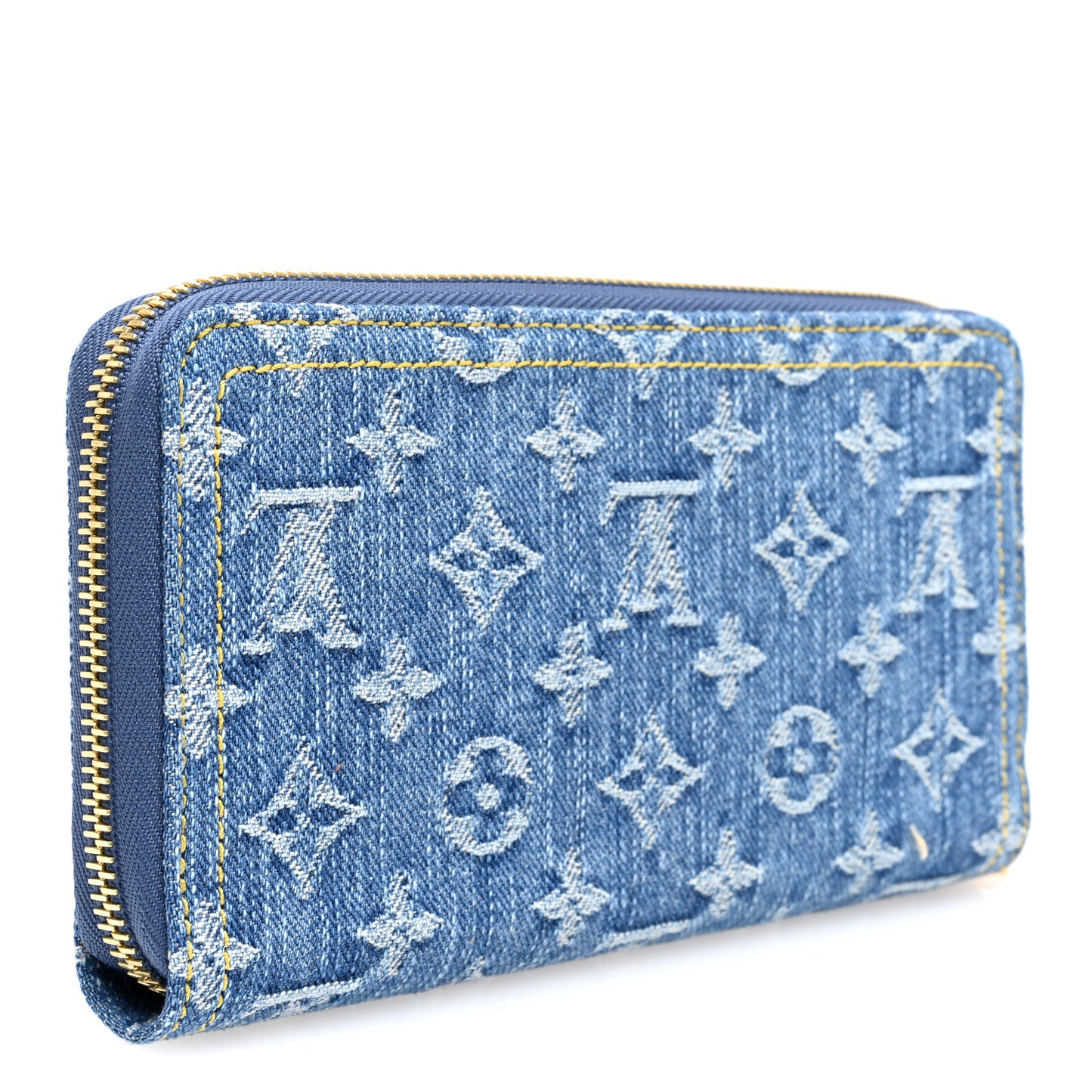Monogram Denim Zippy Wallet NM Blue