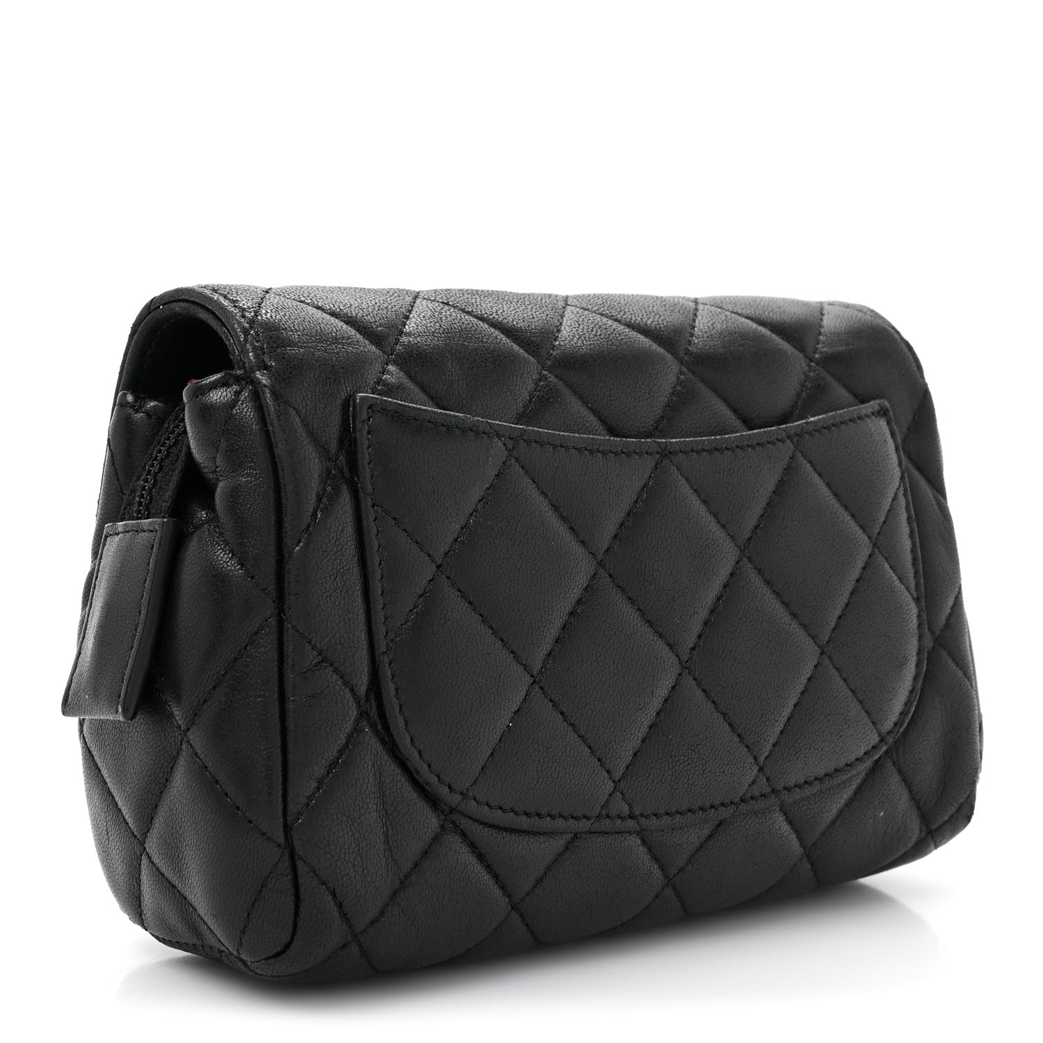 Chanel Lambskin Quilted Flap Cosmetic Case Black 3 of 17