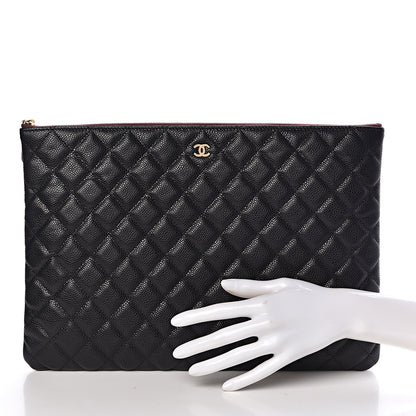 Chanel Caviar Quilted Large Cosmetic Case Black 2 of 7